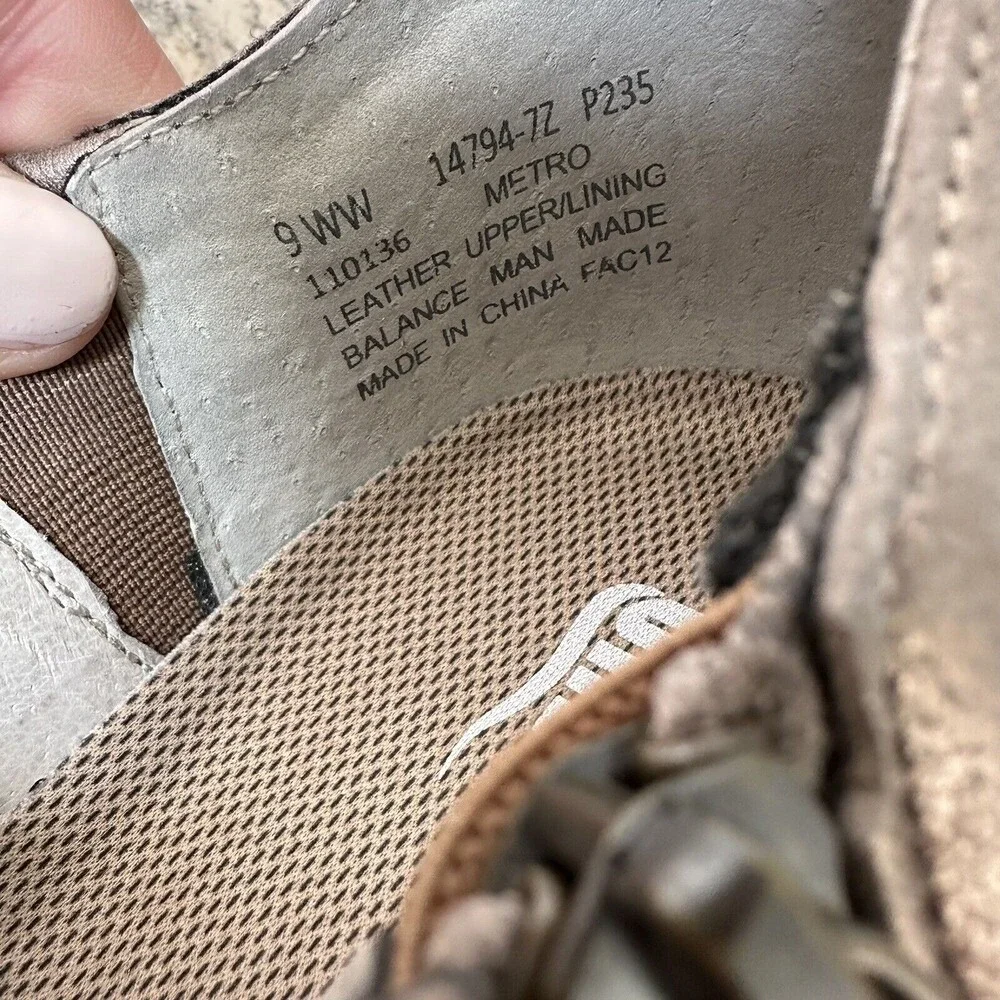 Drew Bronze Leather Comfort Shoes Wide Width Slip On 9 WW